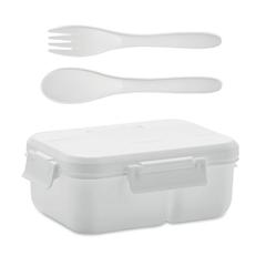 Vue Lunch box et couverts en PP - Makan de couleur blanc| Krokrodeal