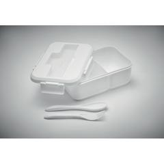 Vue Lunch box et couverts en PP - Makan de couleur blanc| Krokrodeal