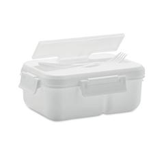 Vue Lunch box et couverts en PP - Makan de couleur blanc| Krokrodeal