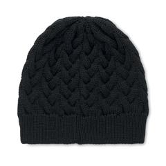 Vue Bonnet tricoté en RPET - Katmai de couleur noir| Krokrodeal