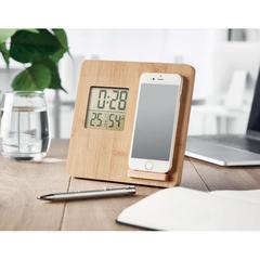 Vue Station météo en bambou - Ferrel de couleur marron| Krokrodeal