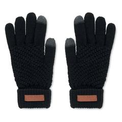Vue Gants tactiles en RPET - Takai de couleur noir| Krokrodeal