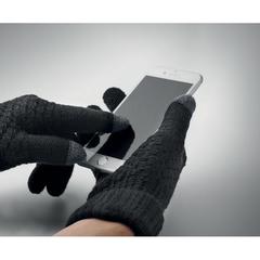 Vue Gants tactiles en RPET - Takai de couleur noir| Krokrodeal