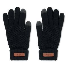 Vue Gants tactiles en RPET - Takai de couleur noir| Krokrodeal
