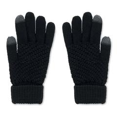 Vue Gants tactiles en RPET - Takai de couleur noir| Krokrodeal