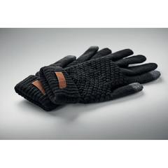 Vue Gants tactiles en RPET - Takai de couleur noir| Krokrodeal