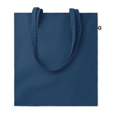 Vue Sac shopping en coton recyclé - Zoco colour de couleur bleu| Krokrodeal