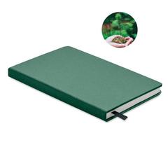 Vue Carnet A5 en papier recyclé - Grow de couleur vert| Krokrodeal