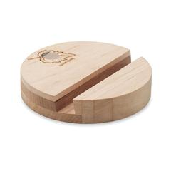 Vue Support de téléphone en bouleau - Grow round stand de couleur marron| Krokrodeal