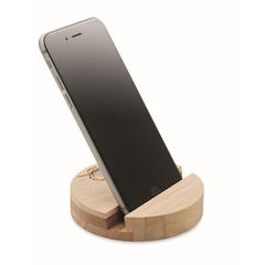 Vue Support de téléphone en bouleau - Grow round stand de couleur marron| Krokrodeal