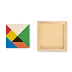 Vue Puzzle Tangram en bois - Tangram de couleur marron| Krokrodeal