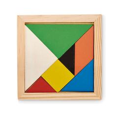 Vue Puzzle Tangram en bois - Tangram de couleur marron| Krokrodeal