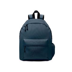 Vue Sac à dos polyester RPET 600D - Bapal+ de couleur bleu| Krokrodeal