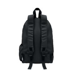Vue Sac à dos polyester RPET 600D - Bapal+ de couleur noir| Krokrodeal