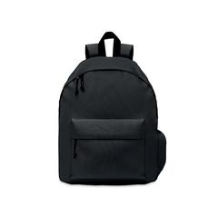 Vue Sac à dos polyester RPET 600D - Bapal+ de couleur noir| Krokrodeal