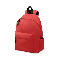 Vue Sac à dos polyester RPET 600D - Bapal+ de couleur rouge| Krokrodeal