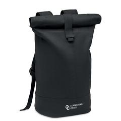 Vue Sac à dos en toile lavée - Zurich roll de couleur noir| Krokrodeal