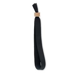 Vue Bracelet en polyester RPET - Fiesta de couleur noir| Krokrodeal
