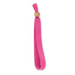 Vue Bracelet en polyester RPET - Fiesta de couleur rose| Krokrodeal