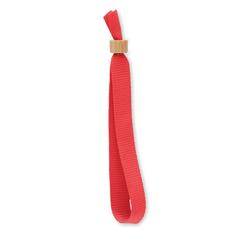 Vue Bracelet en polyester RPET - Fiesta de couleur rouge| Krokrodeal