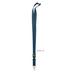Vue Lanyard coton 20mm - Lannycot de couleur bleu| Krokrodeal