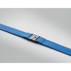 Vue Lanyard coton 20mm - Lannycot de couleur bleu| Krokrodeal