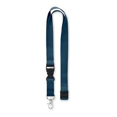 Vue Lanyard coton 20mm - Lannycot de couleur bleu| Krokrodeal
