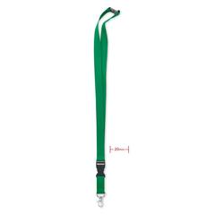 Vue Lanyard coton 20mm - Lannycot de couleur vert| Krokrodeal