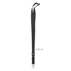 Vue Lanyard coton 20mm - Lannycot de couleur noir| Krokrodeal