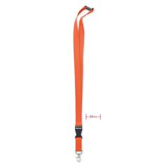 Vue Lanyard coton 20mm - Lannycot de couleur orange| Krokrodeal