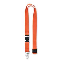 Vue Lanyard coton 20mm - Lannycot de couleur orange| Krokrodeal
