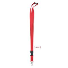Vue Lanyard coton 20mm - Lannycot de couleur rouge| Krokrodeal