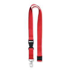 Vue Lanyard coton 20mm - Lannycot de couleur rouge| Krokrodeal