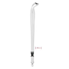 Vue Lanyard coton 20mm - Lannycot de couleur blanc| Krokrodeal