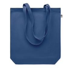 Vue Sac shopping en toile 270 gr/m - Rassa+colour de couleur bleu| Krokrodeal