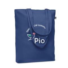 Vue Sac shopping en toile 270 gr/m - Rassa+colour de couleur bleu| Krokrodeal