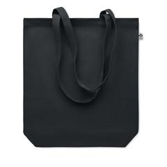 Vue Sac shopping en toile 270 gr/m - Rassa+colour de couleur noir| Krokrodeal