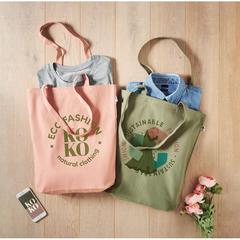 Vue Sac shopping en toile 270 gr/m - Rassa+colour de couleur orange| Krokrodeal