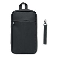 Vue Sac de poitrine en 600D RPET - Cebag de couleur noir| Krokrodeal