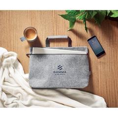 Vue Sac ordinateur feutre RPET - Tapla de couleur gris| Krokrodeal