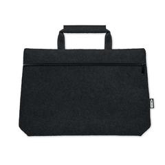 Vue Sac ordinateur feutre RPET - Tapla de couleur noir| Krokrodeal