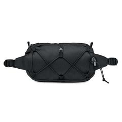 Vue Sac en banane 600D RPET - Brott de couleur noir| Krokrodeal