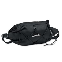 Vue Sac en banane 600D RPET - Brott de couleur noir| Krokrodeal