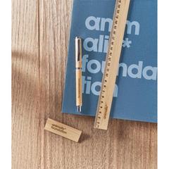 Vue Porte-badge en bambou - Deri de couleur marron| Krokrodeal