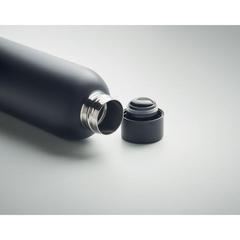 Vue Bouteille en acier inox recyclé - Athena de couleur noir| Krokrodeal