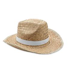 Vue Chapeau de cow-boy en paille - Texas de couleur blanc| Krokrodeal
