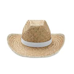 Vue Chapeau de cow-boy en paille - Texas de couleur blanc| Krokrodeal