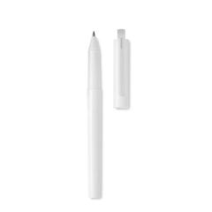 Vue Stylo RPET encre gel bleu - Sion de couleur blanc| Krokrodeal