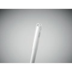 Vue Stylo RPET encre gel bleu - Sion de couleur blanc| Krokrodeal