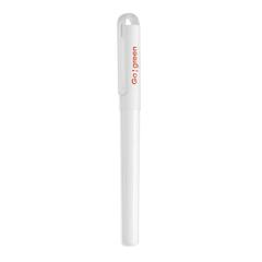 Vue Stylo RPET encre gel bleu - Sion de couleur blanc| Krokrodeal